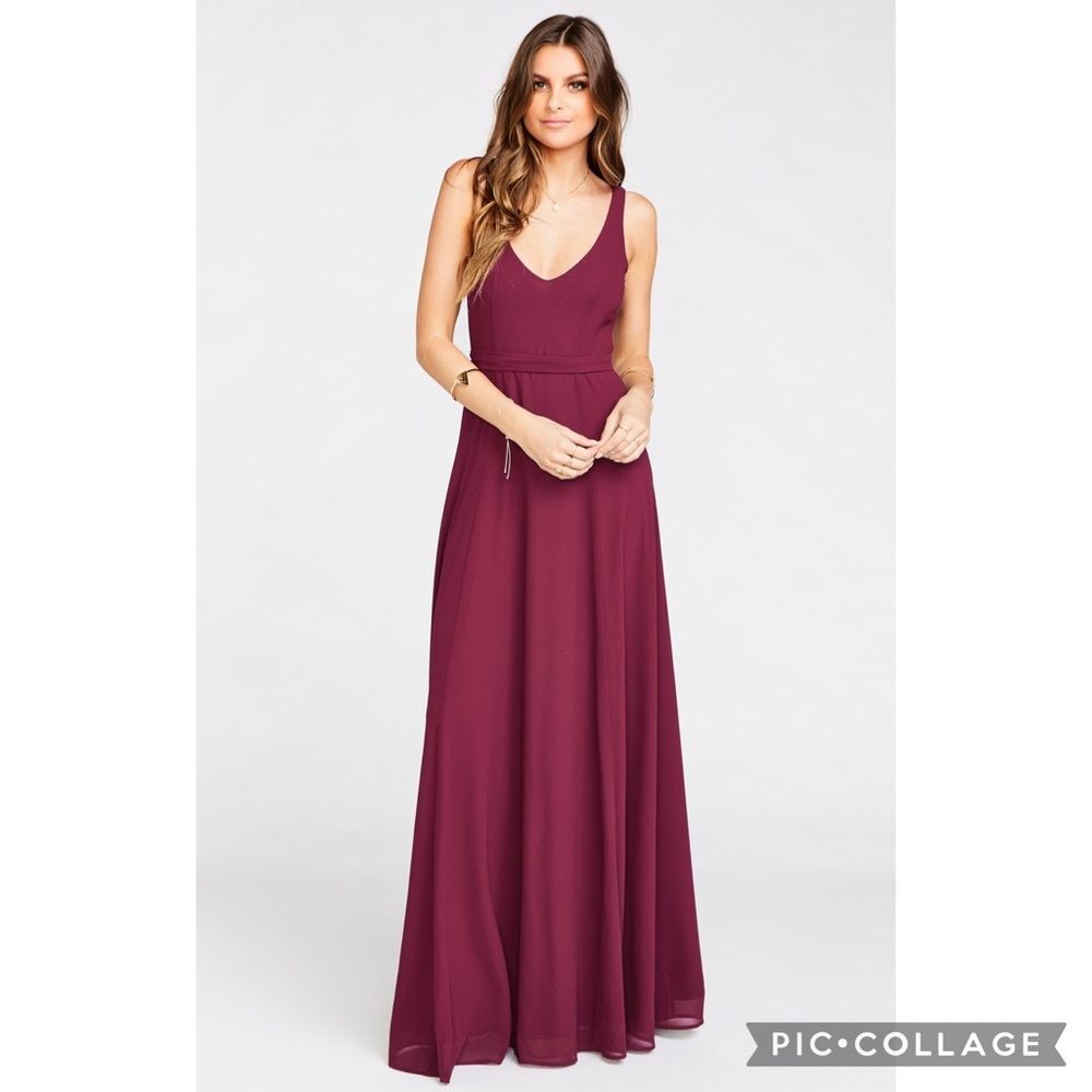 Show me Your Mumu Merlot chiffon maxi dress